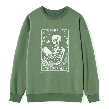 Pagewings Halloween The Reader Tarot Card Unisex  Classic Sweatshirt