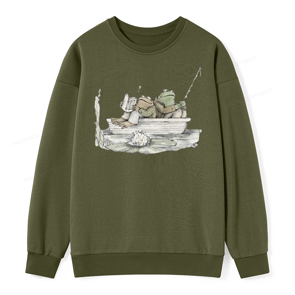 Pagewings Frog Reading Unisex  Classic Sweatshirt