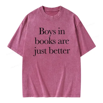 Pagewings Boys In Books Better Unisex Washed T-shirt