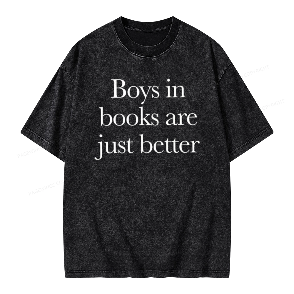 Pagewings Boys In Books Better Unisex Washed T-shirt