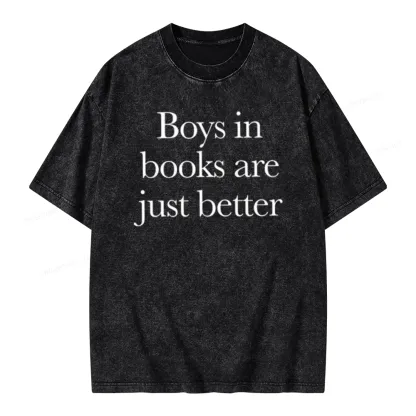 Pagewings Boys In Books Better Unisex Washed T-shirt
