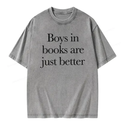 Pagewings Boys In Books Better Unisex Washed T-shirt