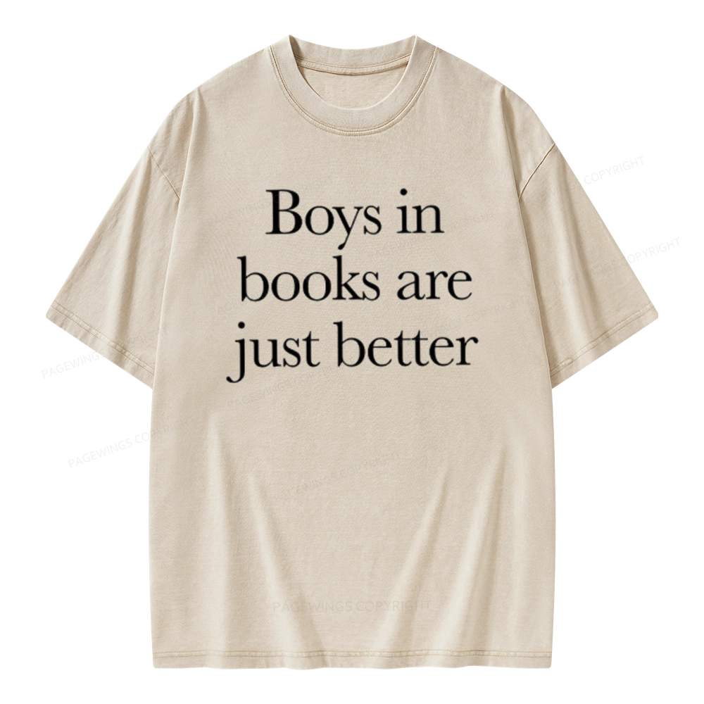 Pagewings Boys In Books Better Unisex Washed T-shirt