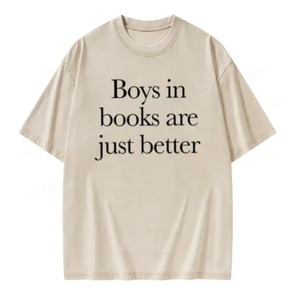 Pagewings Boys In Books Better Unisex Washed T-shirt