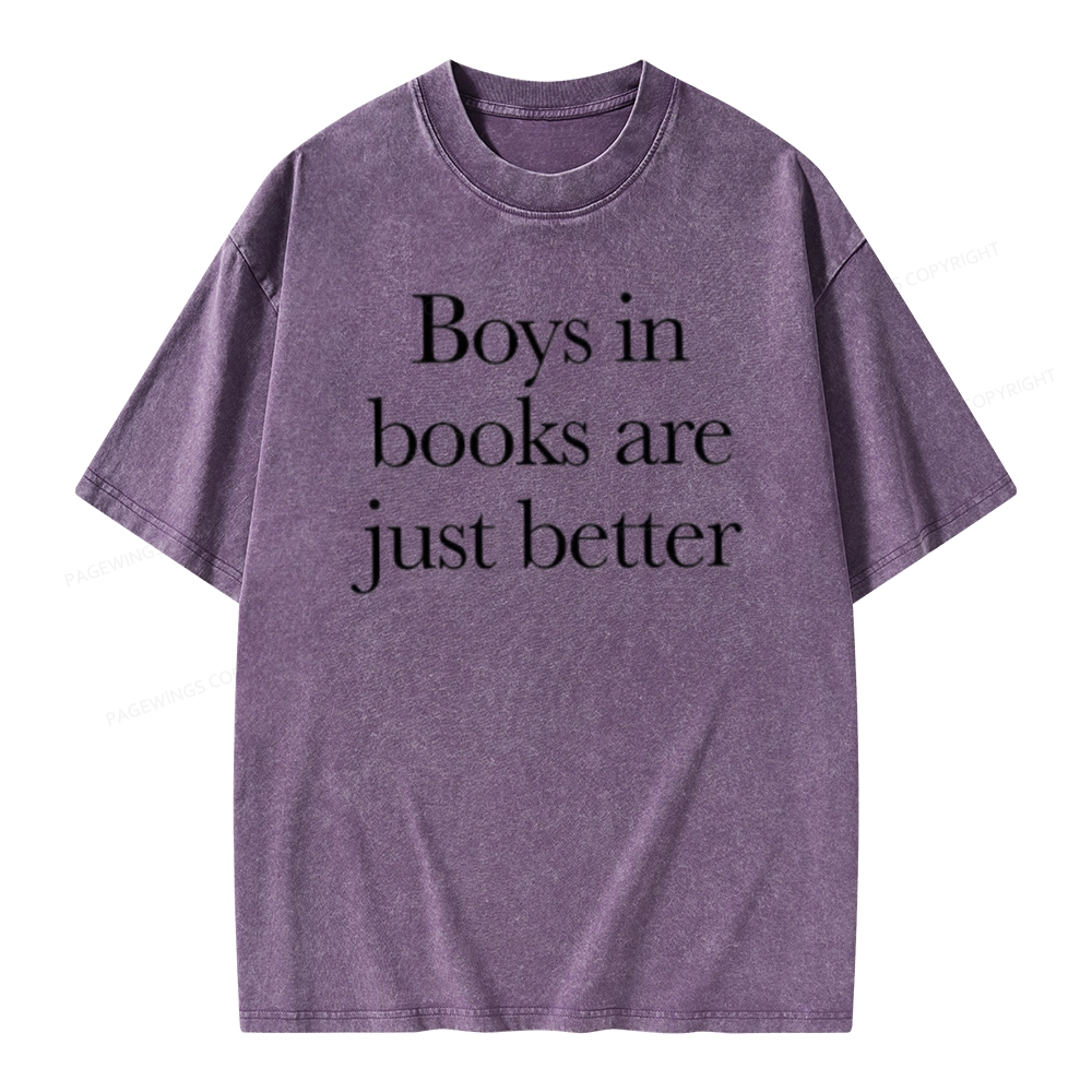 Pagewings Boys In Books Better Unisex Washed T-shirt
