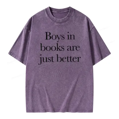 Pagewings Boys In Books Better Unisex Washed T-shirt