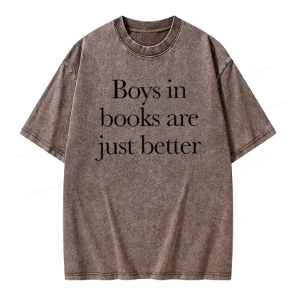 Pagewings Boys In Books Better Unisex Washed T-shirt