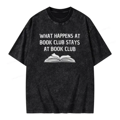 Pagewings What Happens At Book Club Stays At Book Club Unisex Washed T-shirt