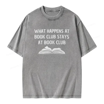 Pagewings What Happens At Book Club Stays At Book Club Unisex Washed T-shirt