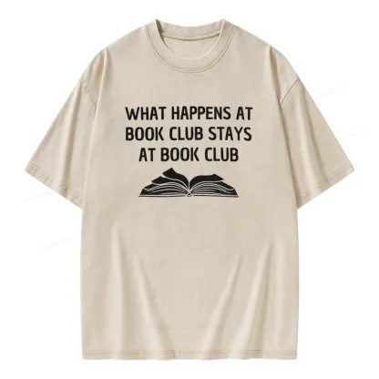 Pagewings What Happens At Book Club Stays At Book Club Unisex Washed T-shirt