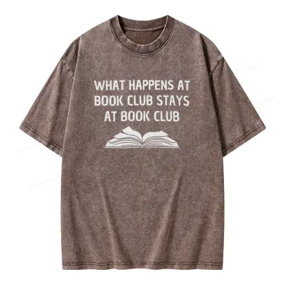 Pagewings What Happens At Book Club Stays At Book Club Unisex Washed T-shirt