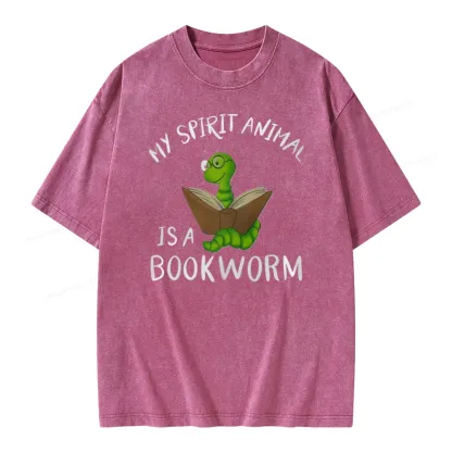 Pagewings My Spirit Anima Is A Bookworm Unisex Washed T-shirt