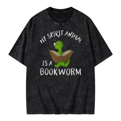 Pagewings My Spirit Anima Is A Bookworm Unisex Washed T-shirt