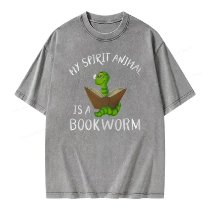 Pagewings My Spirit Anima Is A Bookworm Unisex Washed T-shirt