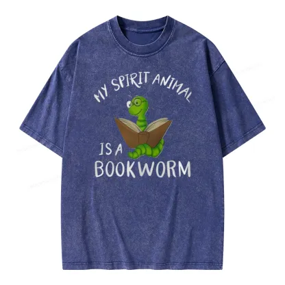 Pagewings My Spirit Anima Is A Bookworm Unisex Washed T-shirt