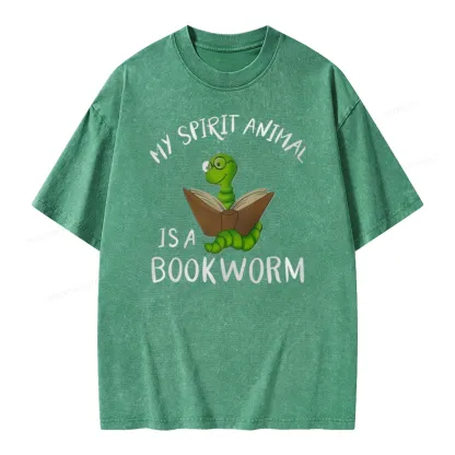 Pagewings My Spirit Anima Is A Bookworm Unisex Washed T-shirt