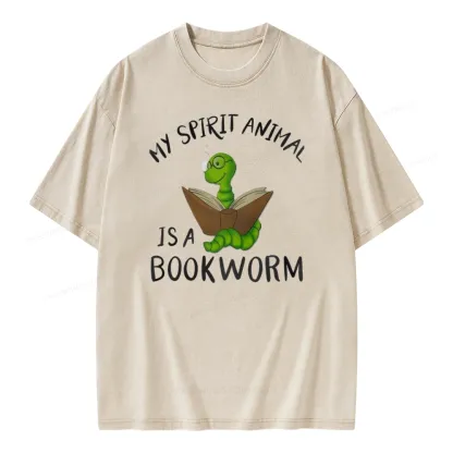 Pagewings My Spirit Anima Is A Bookworm Unisex Washed T-shirt