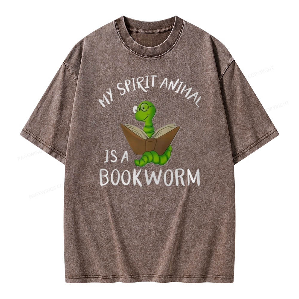Pagewings My Spirit Anima Is A Bookworm Unisex Washed T-shirt
