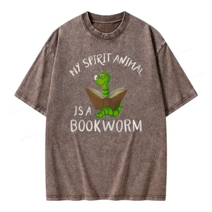 Pagewings My Spirit Anima Is A Bookworm Unisex Washed T-shirt