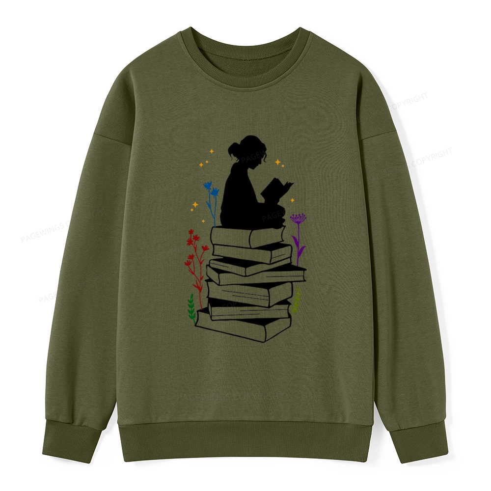 Pagewings Girl Reading Unisex Classic Sweatshirt