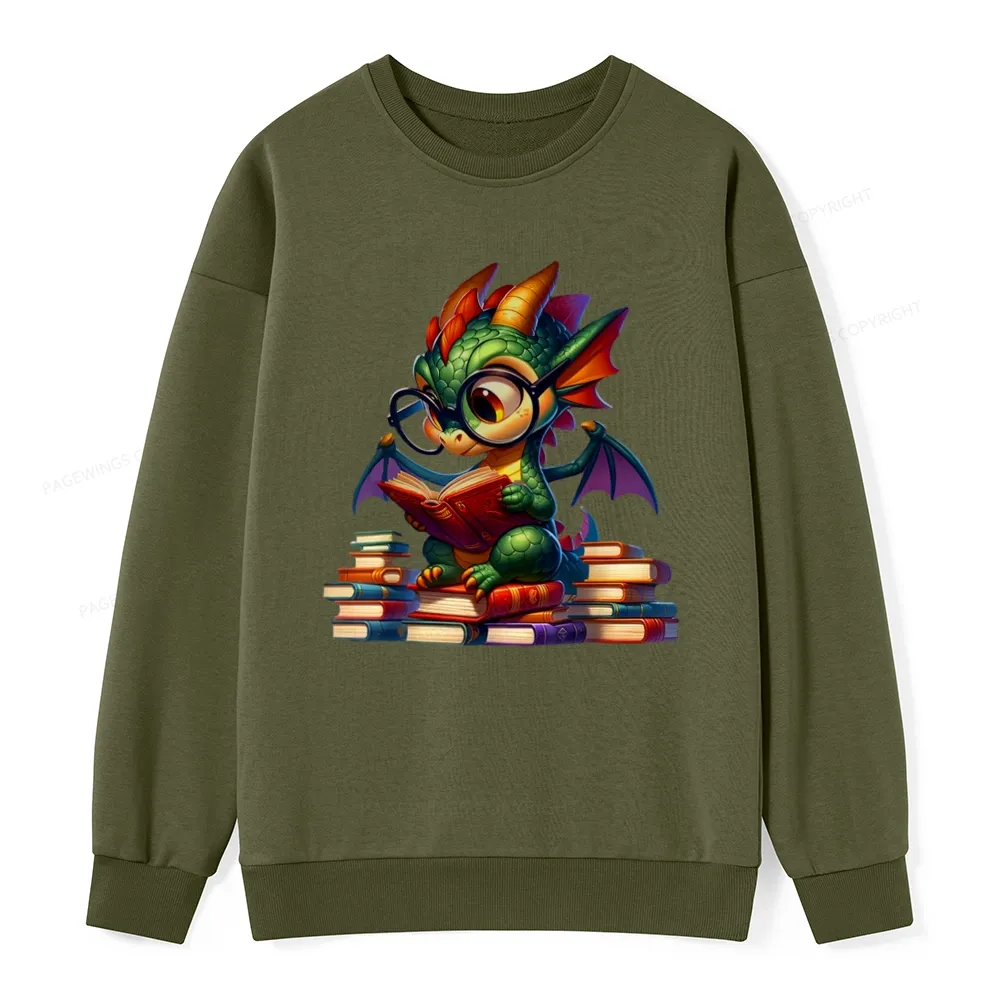 Pagewings Dragon And Books Unisex Classic Sweatshirt