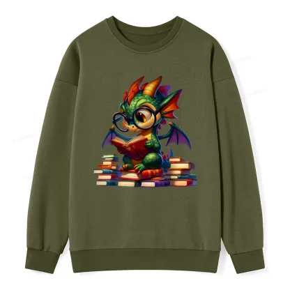 Pagewings Dragon And Books Unisex Classic Sweatshirt