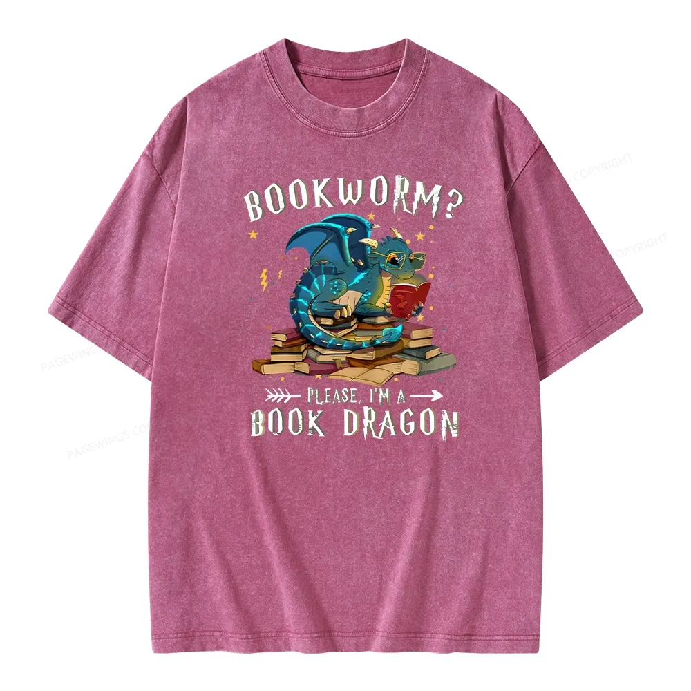 Pagewings Dragon Book Unisex Washed T-shirt