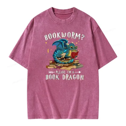 Pagewings Dragon Book Unisex Washed T-shirt
