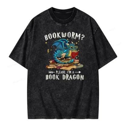 Pagewings Dragon Book Unisex Washed T-shirt