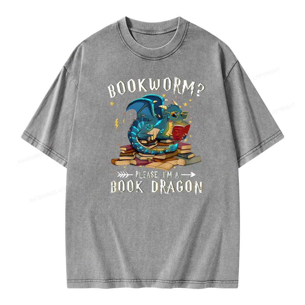 Pagewings Dragon Book Unisex Washed T-shirt