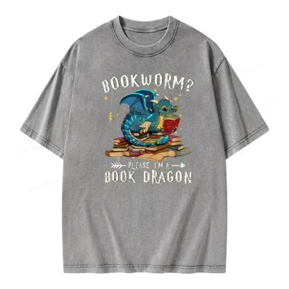Pagewings Dragon Book Unisex Washed T-shirt