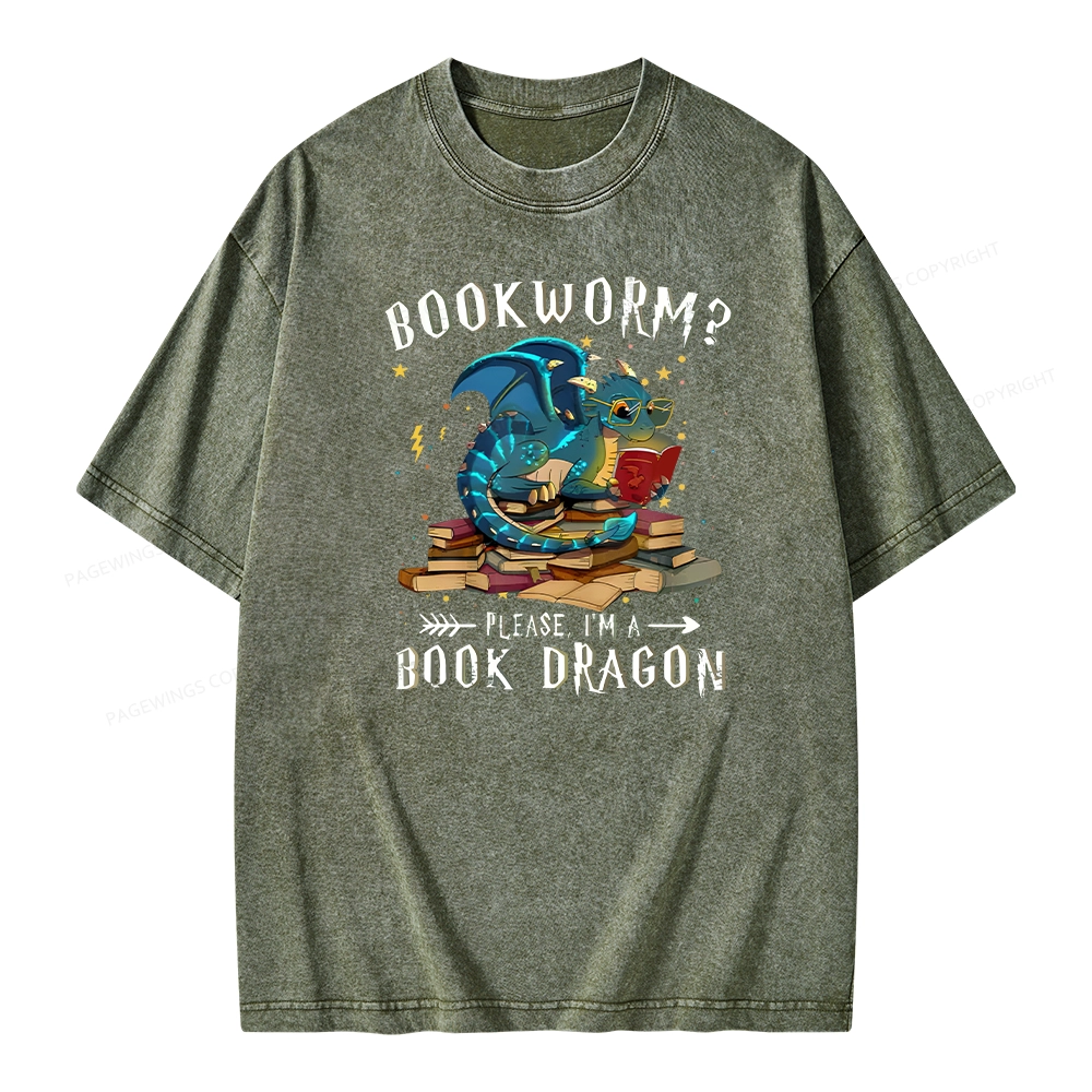 Pagewings Dragon Book Unisex Washed T-shirt