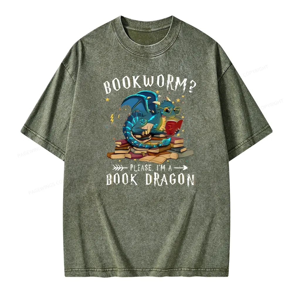 Pagewings Dragon Book Unisex Washed T-shirt