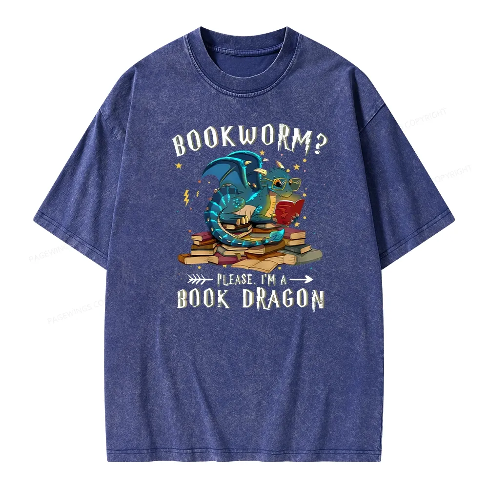 Pagewings Dragon Book Unisex Washed T-shirt