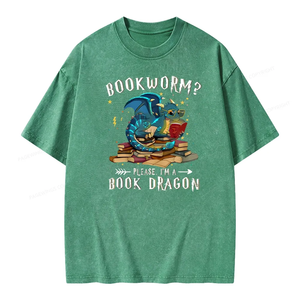 Pagewings Dragon Book Unisex Washed T-shirt
