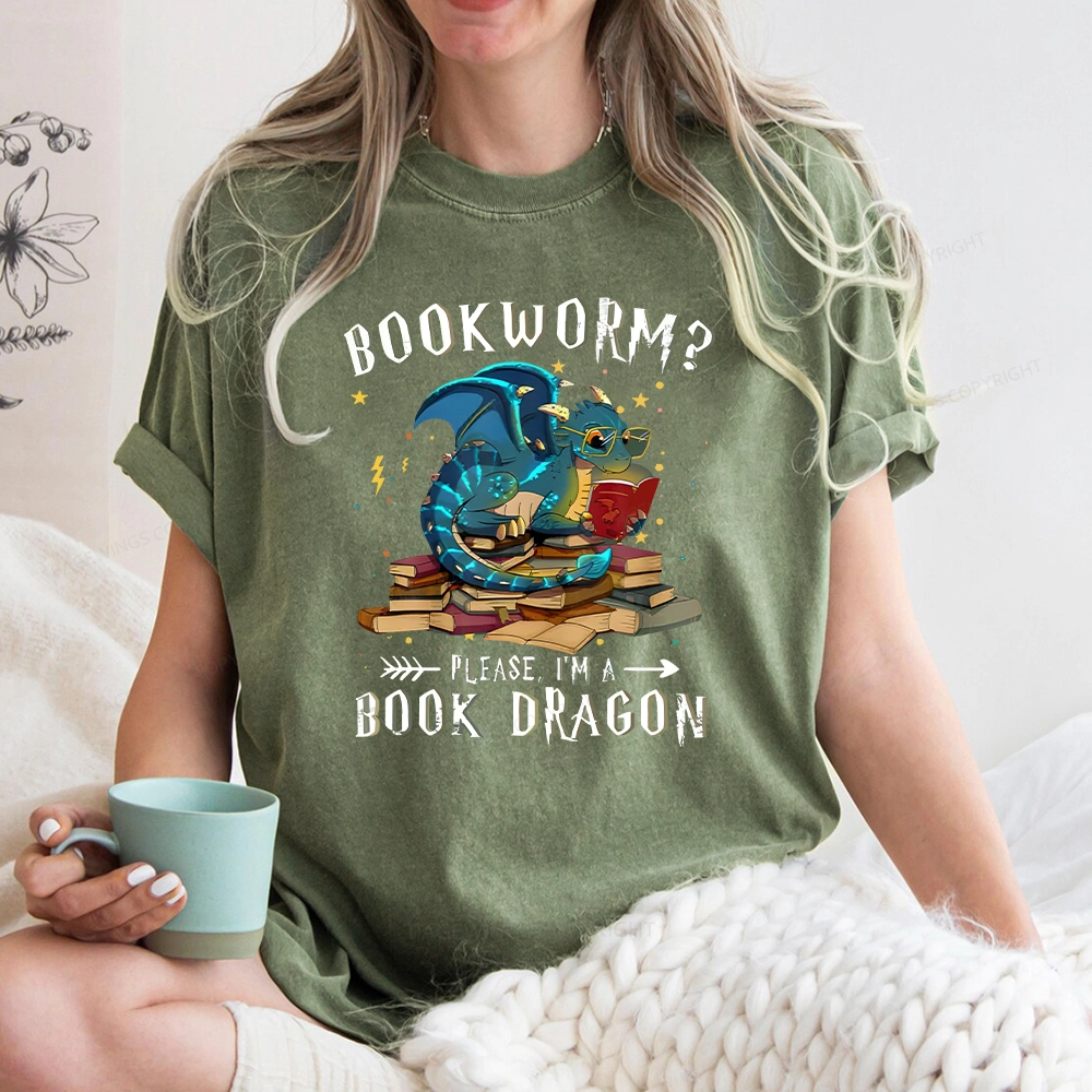 Pagewings Dragon Book Unisex Washed T-shirt