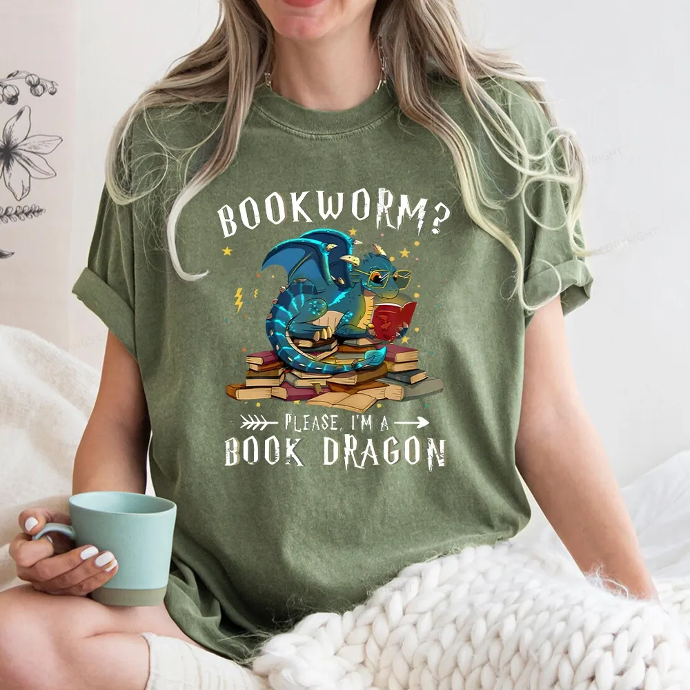 Pagewings Dragon Book Unisex Washed T-shirt