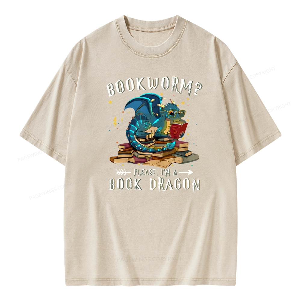 Pagewings Dragon Book Unisex Washed T-shirt