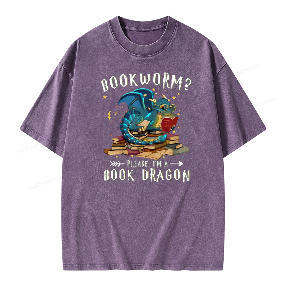Pagewings Dragon Book Unisex Washed T-shirt