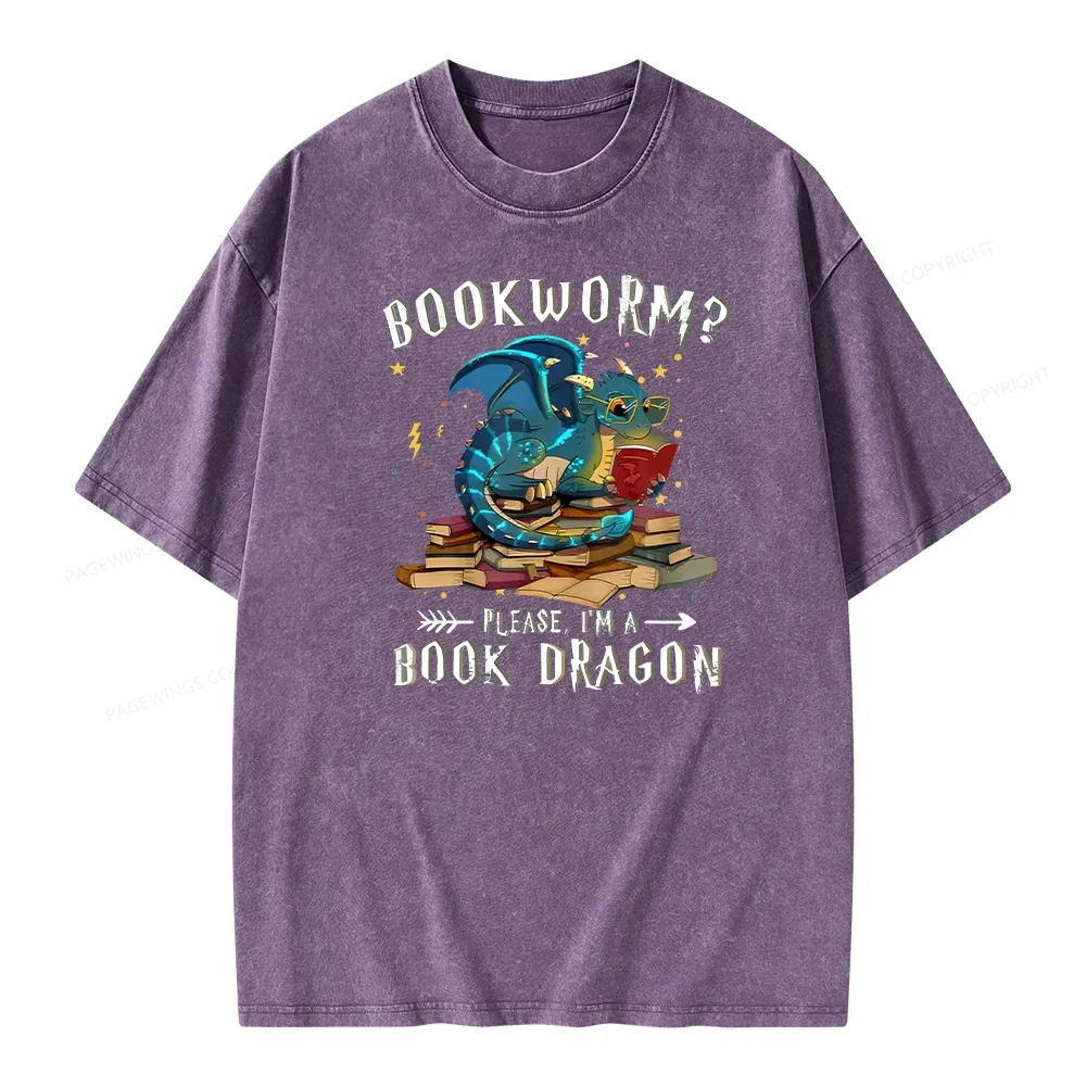 Pagewings Dragon Book Unisex Washed T-shirt