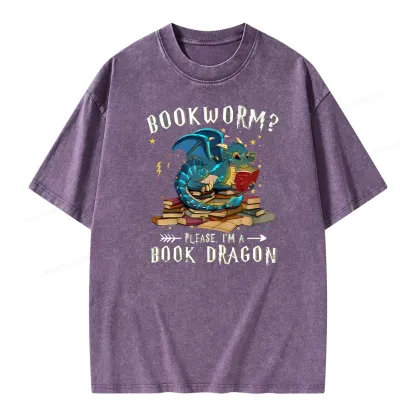 Pagewings Dragon Book Unisex Washed T-shirt