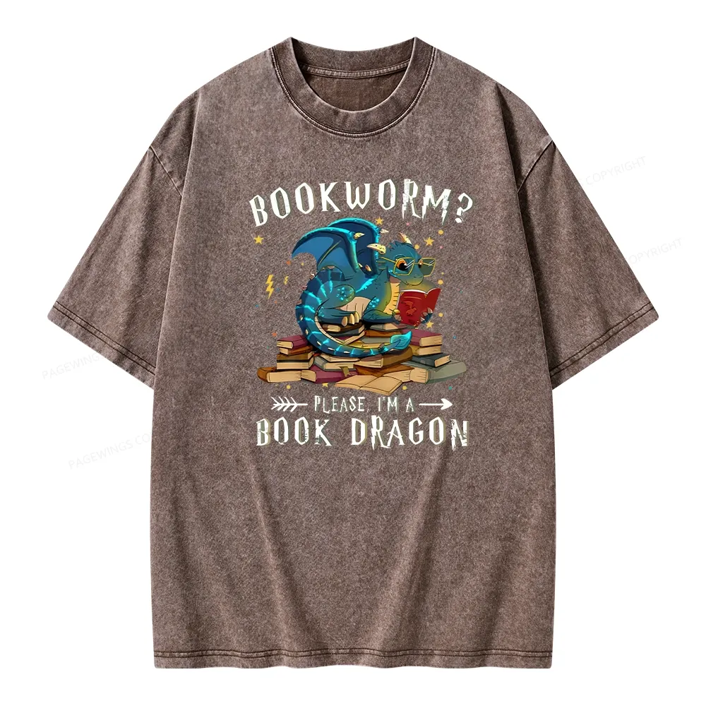 Pagewings Dragon Book Unisex Washed T-shirt