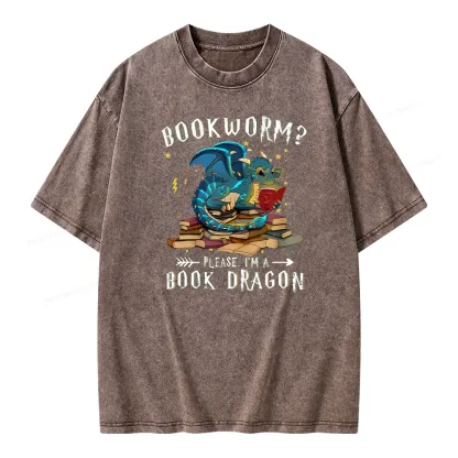 Pagewings Dragon Book Unisex Washed T-shirt