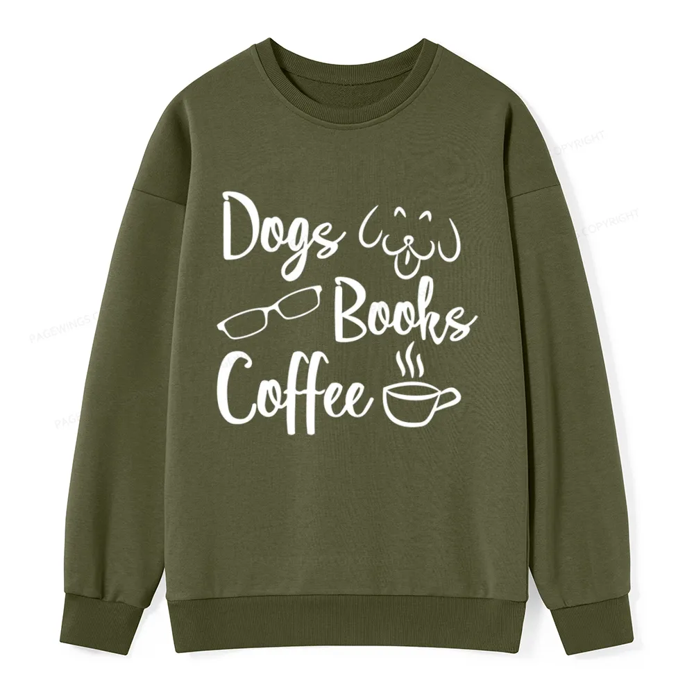 Pagewings Dogs Books Coffee Unisex Classic Sweatshirt