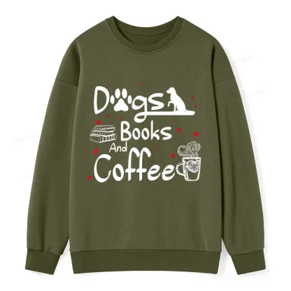 Pagewings  Dogs Books And Coffee Unisex Classic Sweatshirt