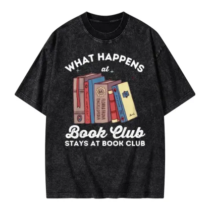 Pagewings Stays At Book Club Book Unisex Washed T-shirt