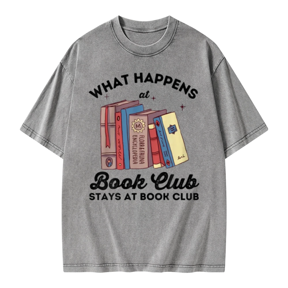 Pagewings Stays At Book Club Book Unisex Washed T-shirt