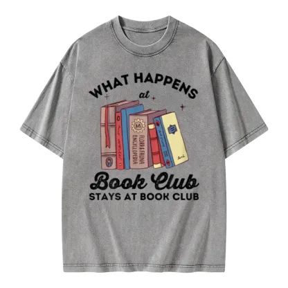 Pagewings Stays At Book Club Book Unisex Washed T-shirt