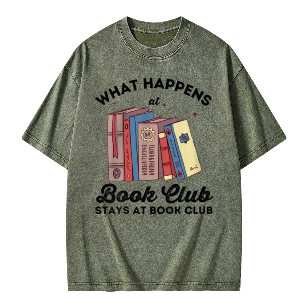 Pagewings Stays At Book Club Book Unisex Washed T-shirt