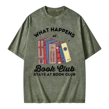 Pagewings Stays At Book Club Book Unisex Washed T-shirt